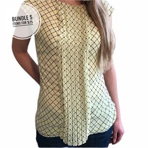 Worthington grey and yellow tank blouse